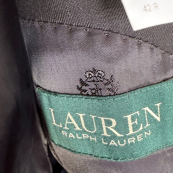 Men! Lauren Ralph Lauren Classic Fit Wool Suit Jacket Black size 42R - Picture 7 of 8